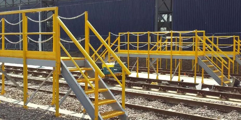 Fiberglass Ladders and Handrail, FRP Handrail System, GRP Stair Tread